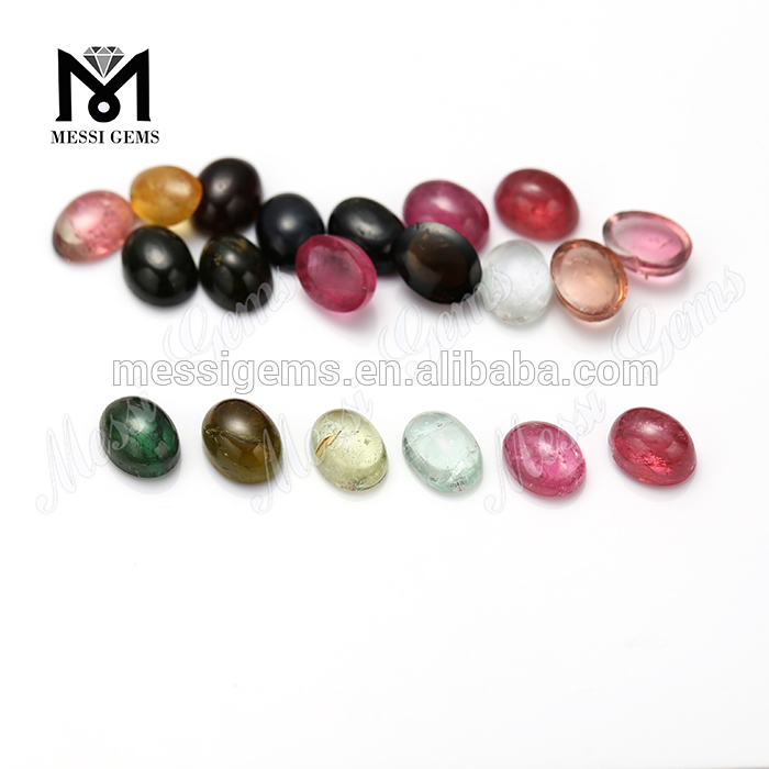 OVAL CABOCHON 6X8MM NATURLIG TOURMALINE ÆDELSTEN