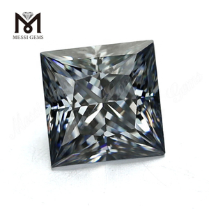 Løse mandskabte diamanter Firkantet Princess Grey Moissanite Stone