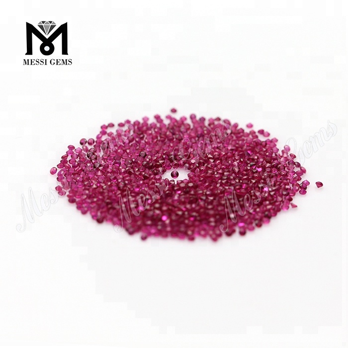 Rund form syntetisk rubinfarve 1,3 mm løse ædelstene
