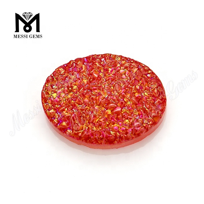 Fabrikspris Rød Farve Oval Form Naturlig Druzy Agate Cabochon Stone