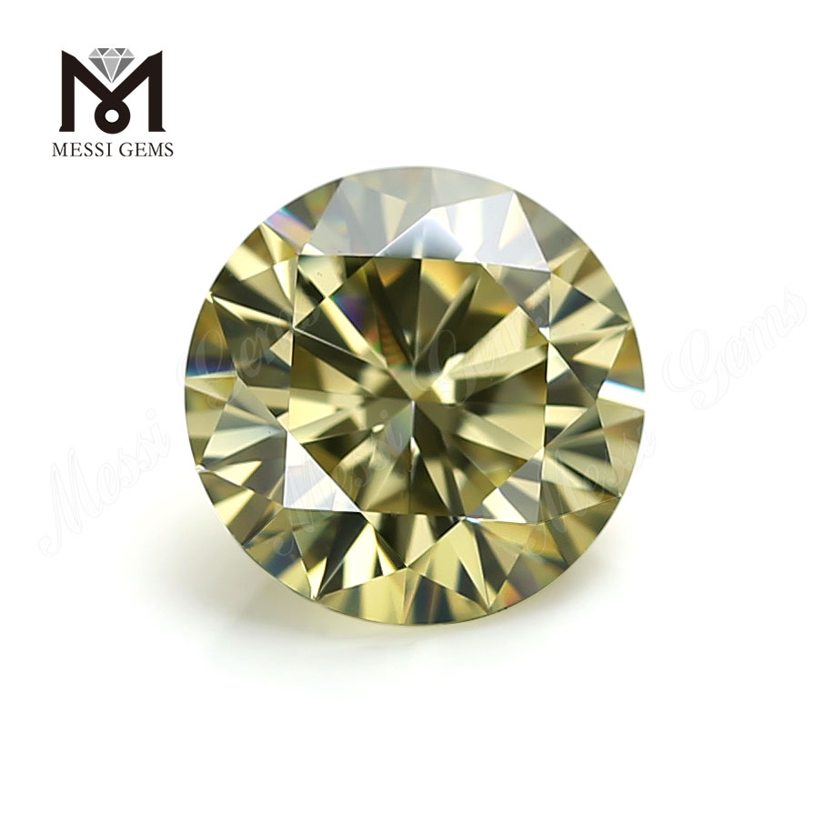 Fabrikspris moissanite diamant engros 5mm brilliant gul ædelsten moissanite til ring