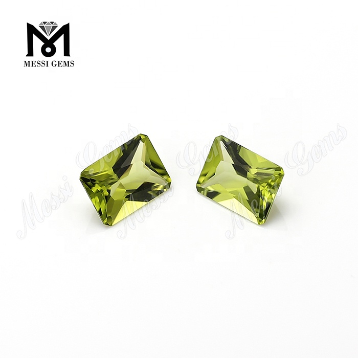 engros løs naturlig ottekantet 6x8mm peridot ædelsten