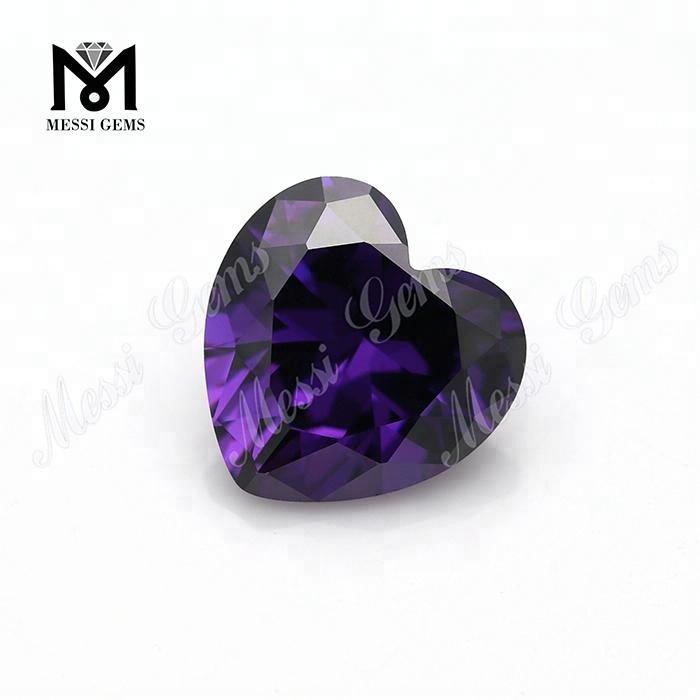 Fabriks 12x12mm Hjerteform Ametyst cubic zirconia sten