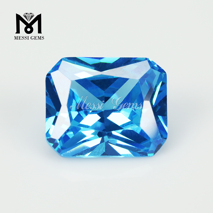 10 x 12 mm smaragdslebne aquamaria cubic zirconia sten