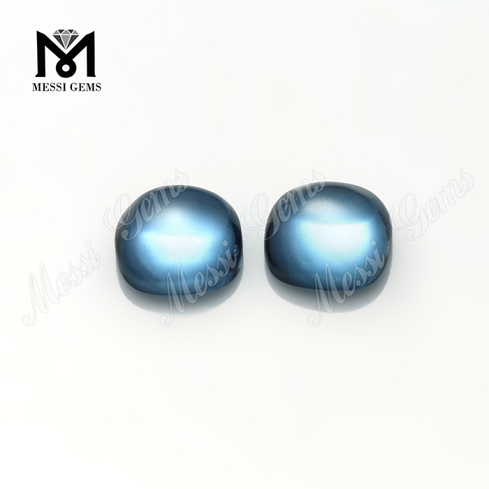 lyseblå farve 106# 10x10mm pude cabochon syntetisk spinel