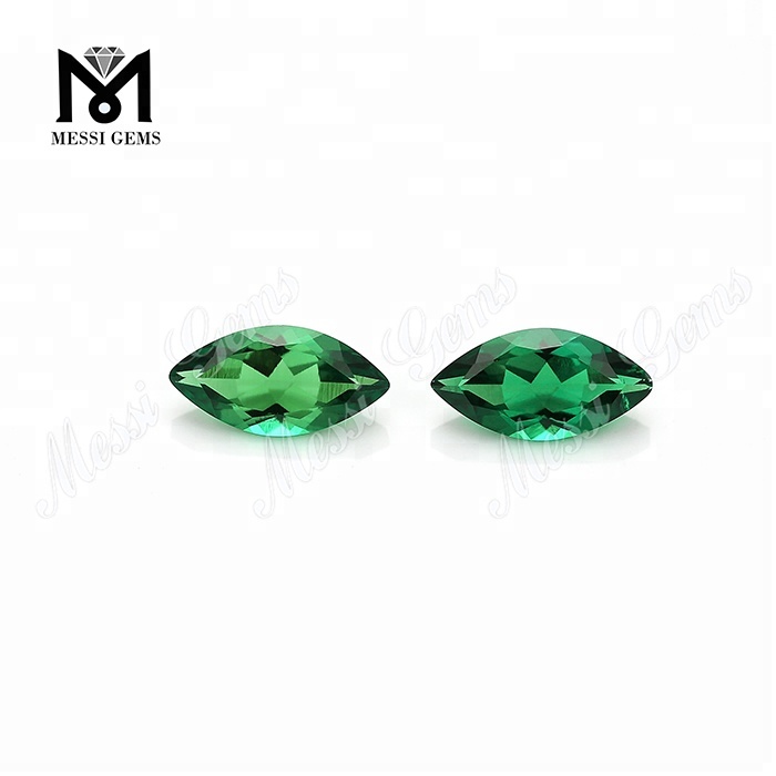 4x8 Marquise Shape skabt Emerald Løs ædelsten Hydrotermisk Emerald