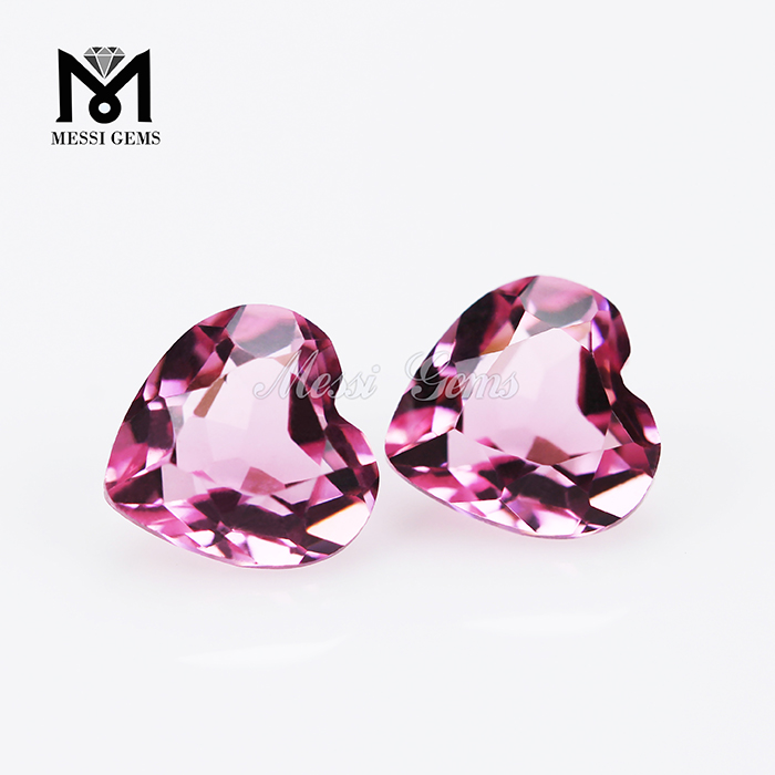 Hjerteform facetteret dekorativ pink glas ædelsten