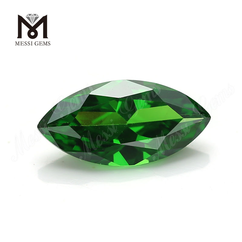 Syntetisk grøn cz sten marquise form 7x14mm løse cubic zirconia