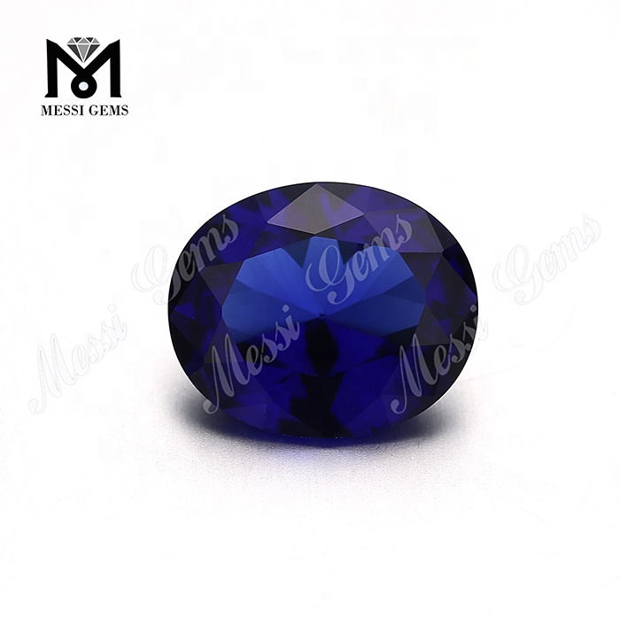 Engros 10*12mm Oval #30 Blue Sapphire Color Nanosital Gemstone