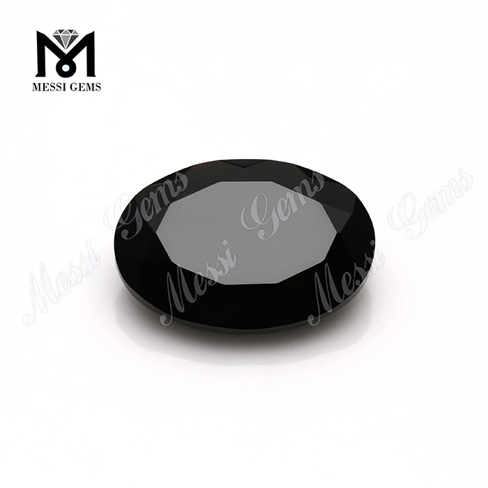 naturlige ædelsten materiale oval facetteret sort onyx fra Kina