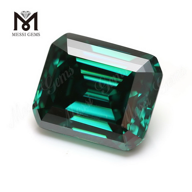 Løs pris Octagon Emerald cut Green Lab skabt Moissanite