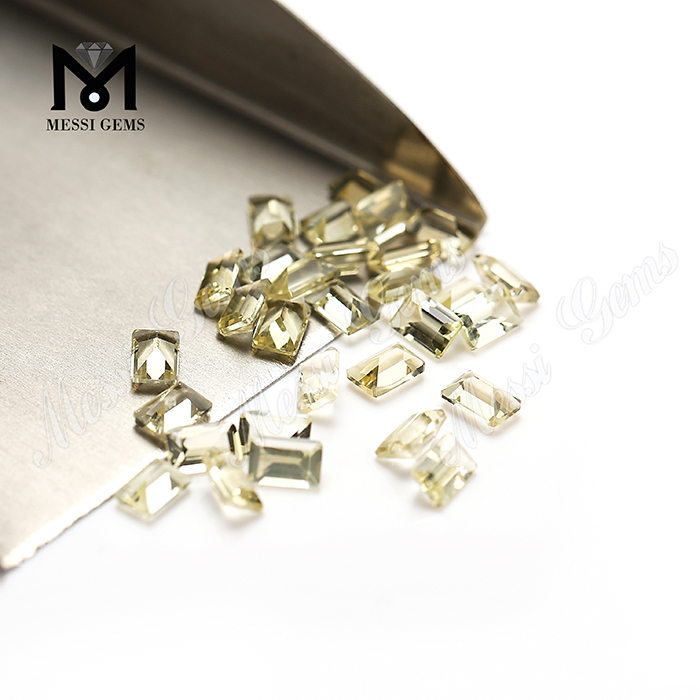 Naturlig løs ædelsten 4x6 mm bugette form citronkvarts
