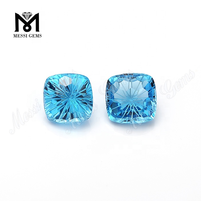 Flower Cut Blue Topaz Pude 11*11mm Naturlige Løse Ædelstene