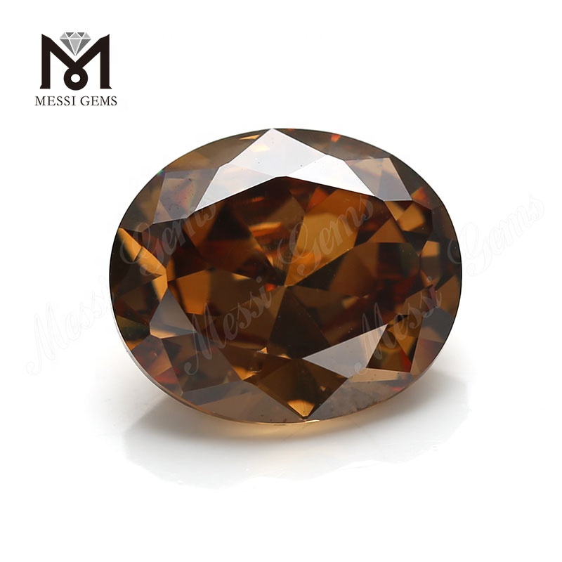 Løs CZ Oval Facetteret 12 x 14 mm Kaffe Cubic Zirconia Stone Pris