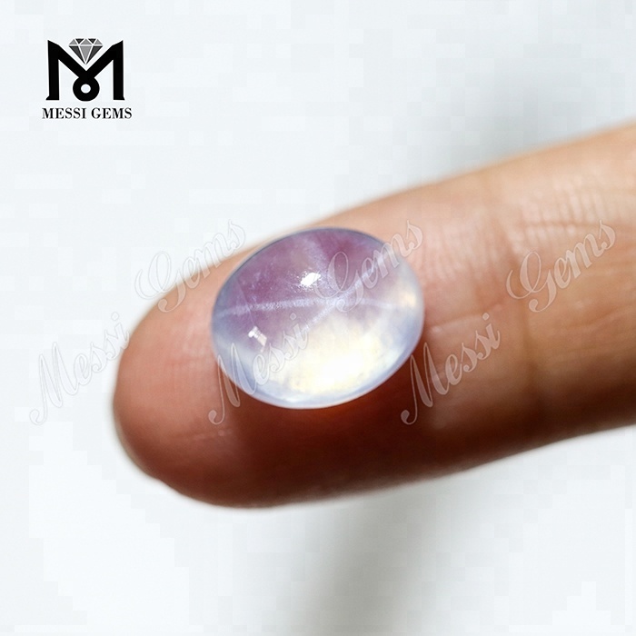 Oval 7*9 mm ædelsten hvid stjerne safir cabochon