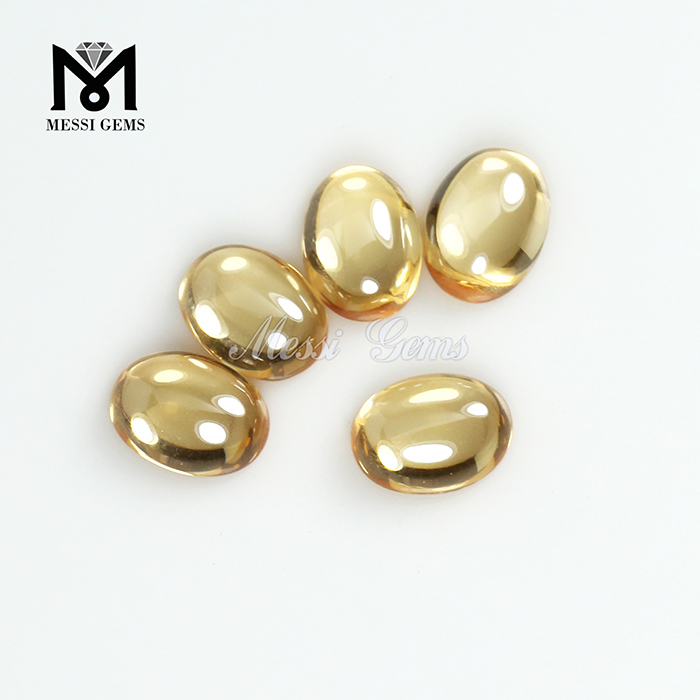Oval Cabochon 6 x 8 mm champagne syntetiske cubic zirconia