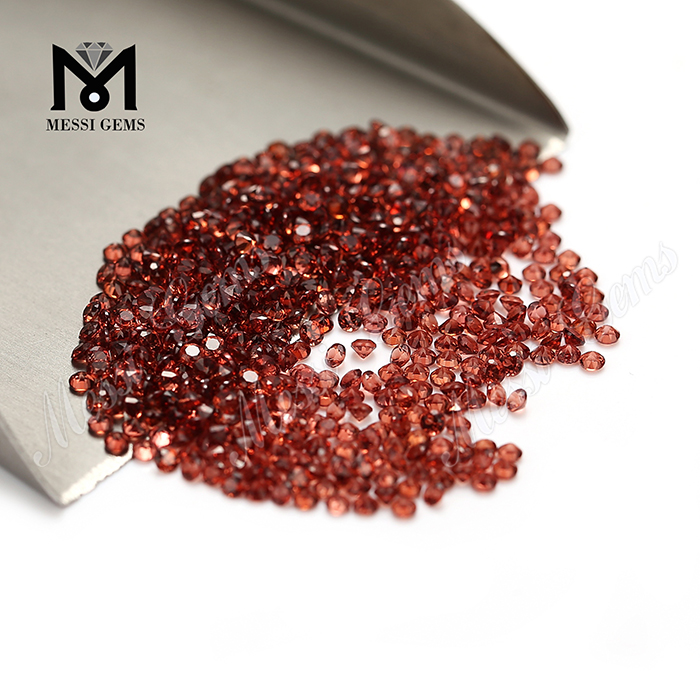 Engros løs 2 mm rund skåret naturlig rød granat ædelsten pris
