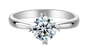 Messi Gems 1 karat D Farve Moissanite Diamond Wedding 925 Sterling Sølv Ringe til Kvinder