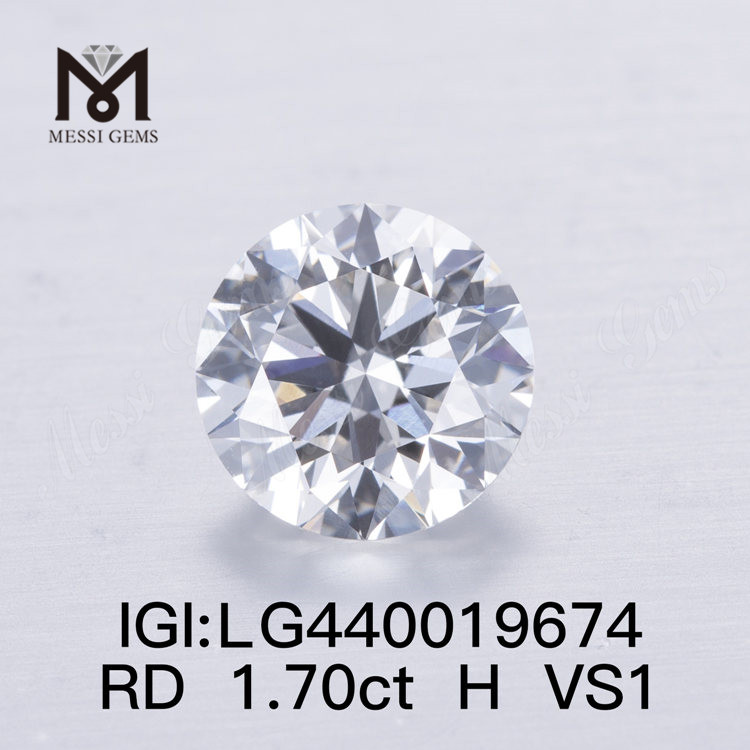 1,70 karat H VS1 IDEAL rund laboratoriedyrket diamant