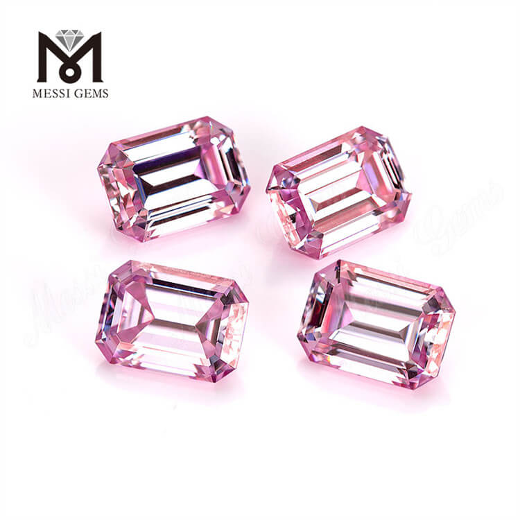 1ct 1.5ct 2ct 3ct Emerald Cut Loose Moissanite GRA Certifikat Pink Ædelsten Loose Moissanite