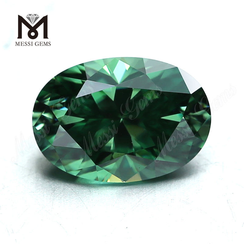 løse ædelsten smykker gør 10*12 grøn oval moissanite sten
