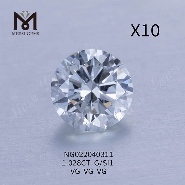 G 1.028ct SI1 hvid Lab Grown Diamond stone Round EX CUT