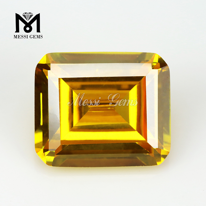 11x13mm ottekantet gul cz ædelsten cubic zirconia ædelsten