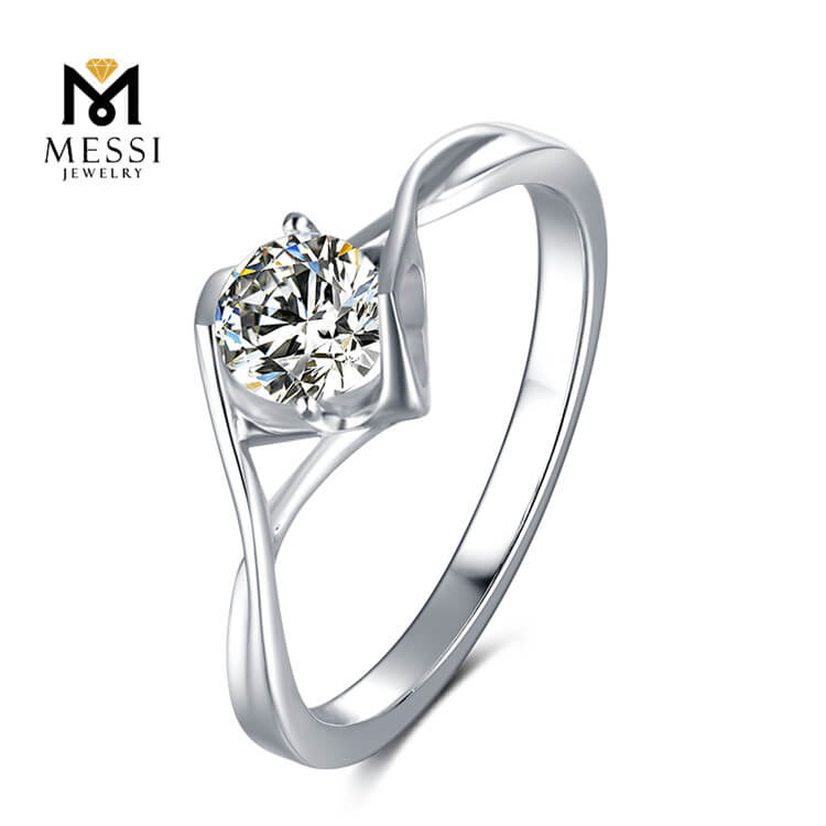 1 karat DEF moissanite forgyldt 925 sterling sølv ring til kvinder