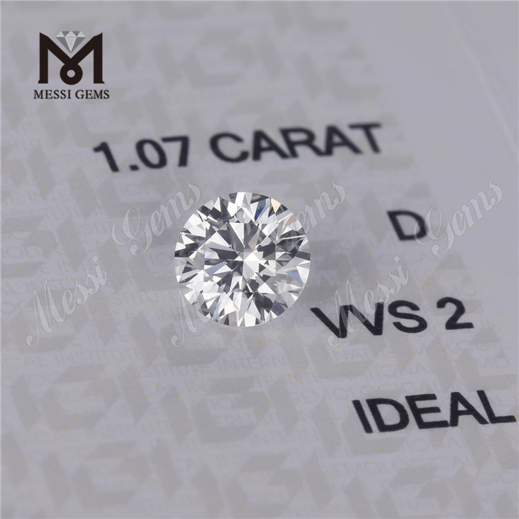 IDEAL Syntetisk 1.07ct VVS pr. karat pris stor størrelse lab grwon D hpht cvd diamant