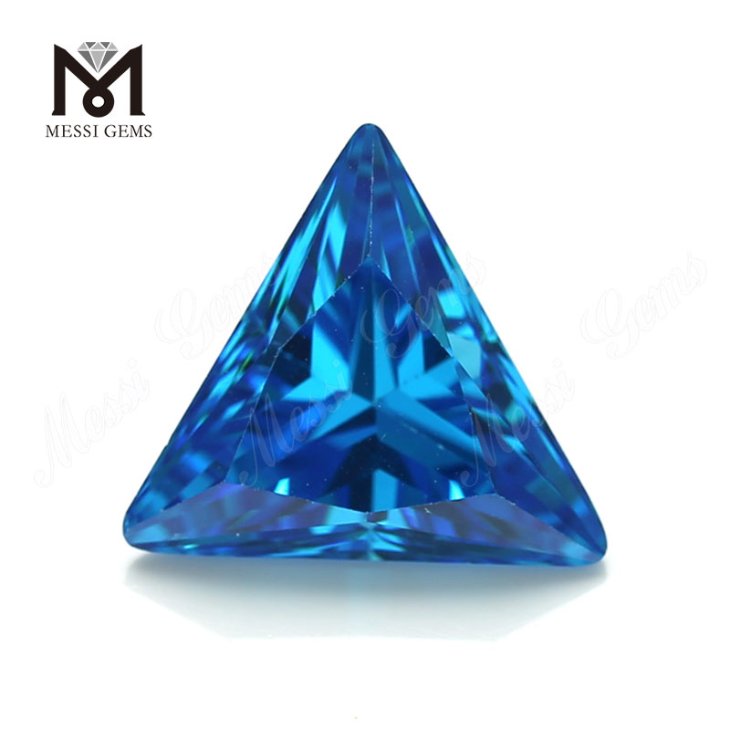 Aqua marine trekantform cubic zirconia sten 12x12mm CZ løse ædelstene