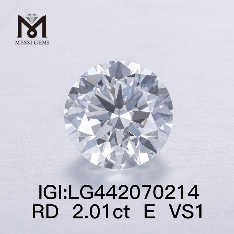 2,01 karat E VS1 Rund laboratoriedyrket diamant EX