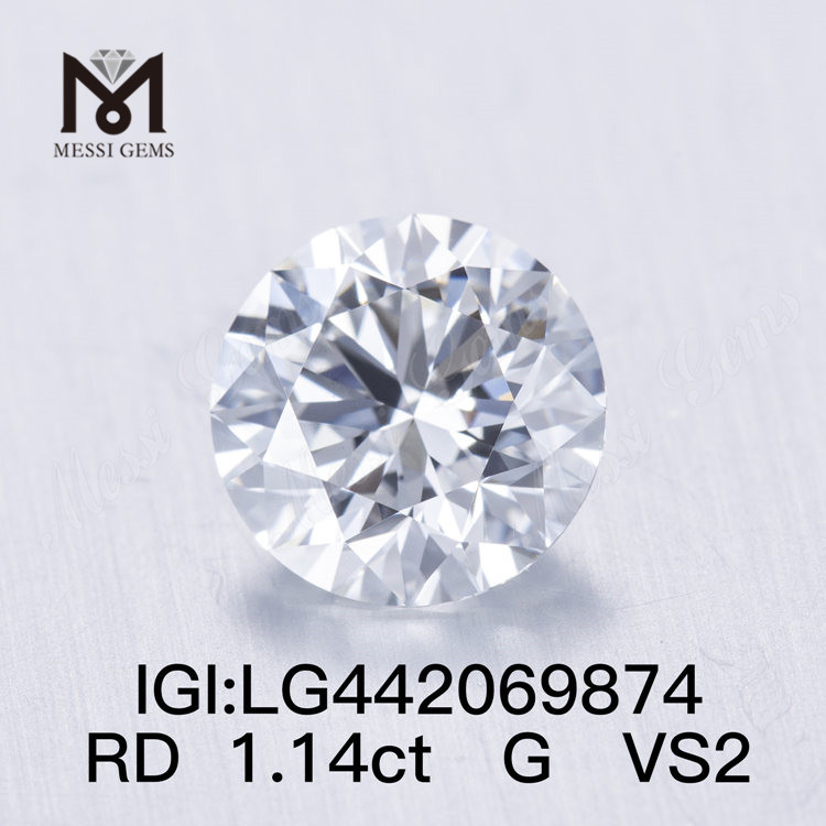 1,14 ct G VS2 IDEAL rund BRILLIANT lab-dyrket diamant