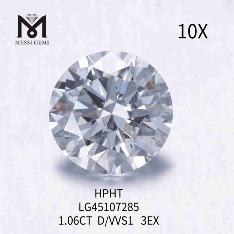 1,06 karat hvid D/VVS1 RD løs laboratoriedyrket diamant 3EX