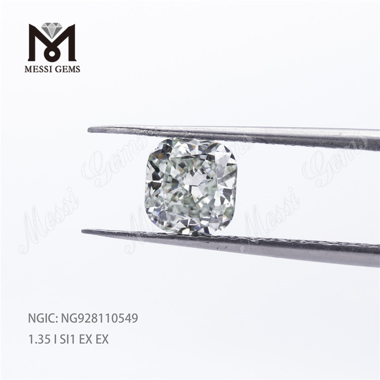 1,35 karat fremragende poleret pude Brilliant I SI1 EX EX HPHT Løs CVD diamant