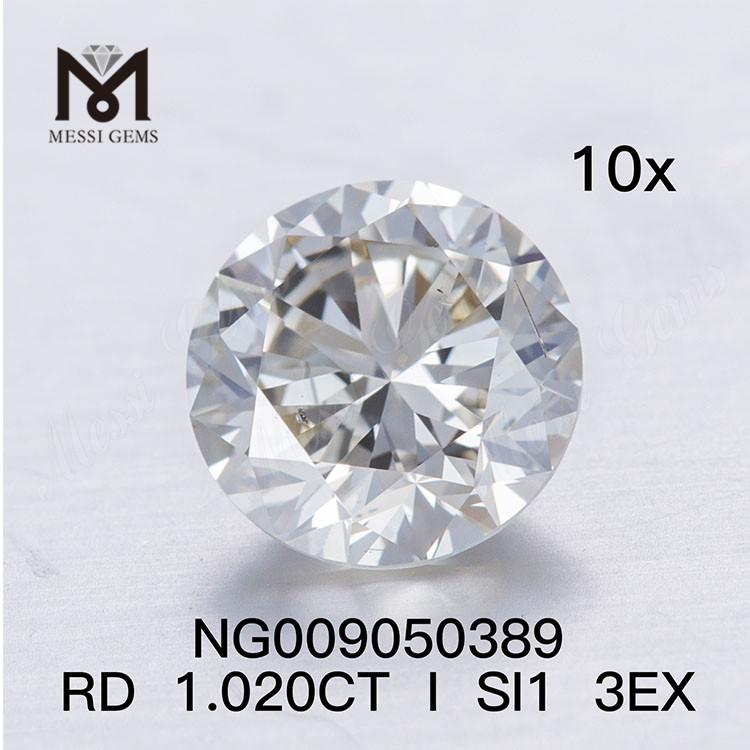 I farve løs ædelsten syntetisk diamant 1.020ct SI1 RD form