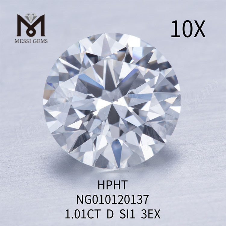 D Løs ædelsten syntetisk diamant 1.01ct I SI EX Cut