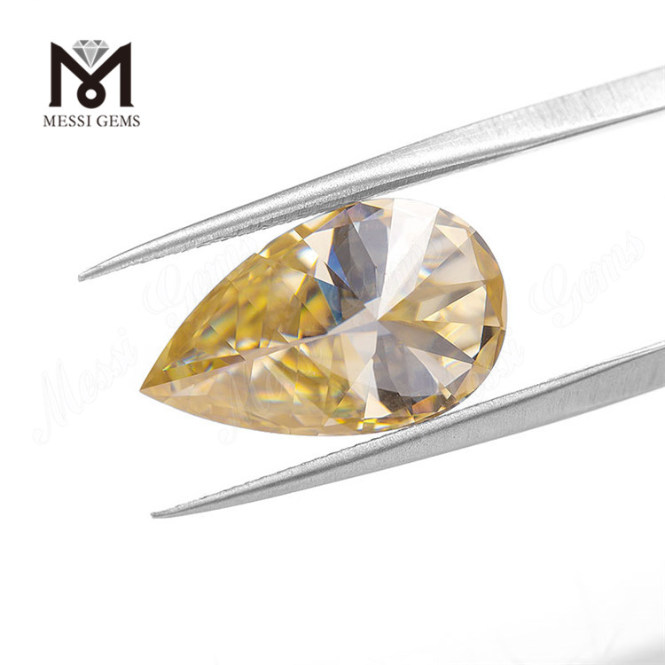 Engros Syntetisk sten Gul pæreform 9x15mm Syntetisk Moissanite