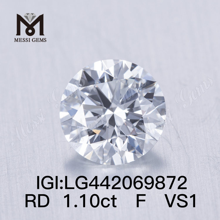 1,01 karat F VS1 rund IDEAL laboratoriefremstillet diamant