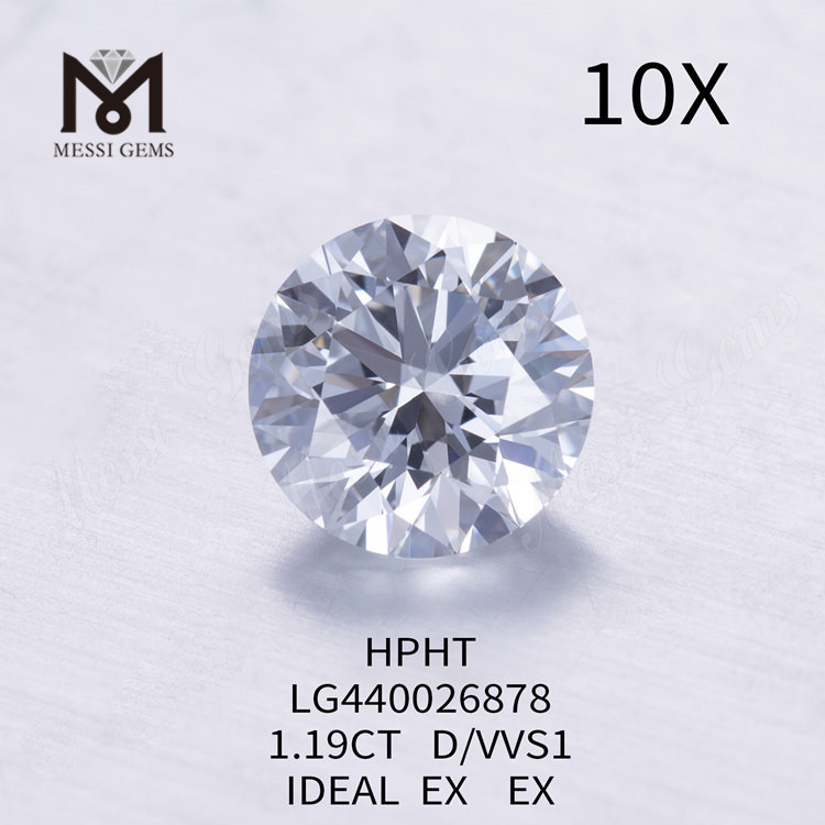 1,19 karat D VVS1 IDEAL EX EX Rund laboratoriedyrket diamant