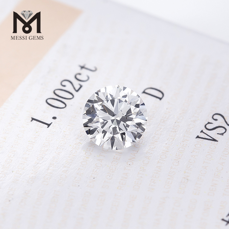 løs rund D VS2 rund 1.002ct HPHT Lab Grown Diamond