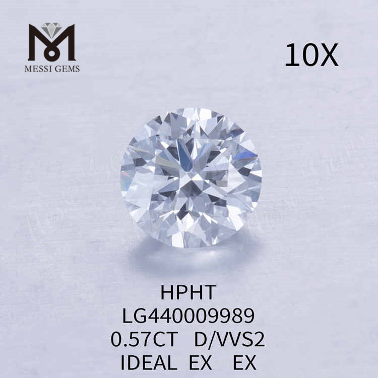 0.57CT D/VVS2 rund laboratoriedyrket diamant IDEAL