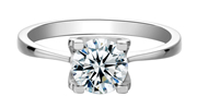 Messi Gems Engagement 1 karat moissanit diamant 925 sterling sølv ringe kvinder til bryllup