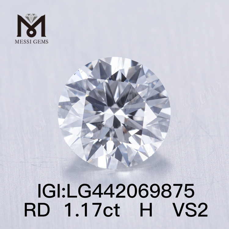 1,17 karat H VS2 IDEAL RUND BRILLIANT lab-dyrket diamant