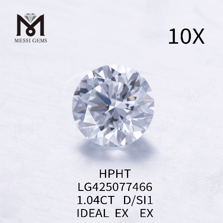 1,04 karat D/SI1 IDEAL EX EX laboratoriedyrket diamant rund