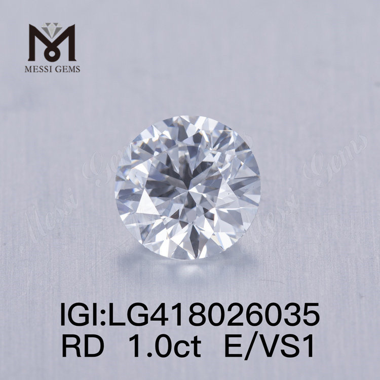 1.0CT E/VS1 rund EX VG lab-dyrket diamant