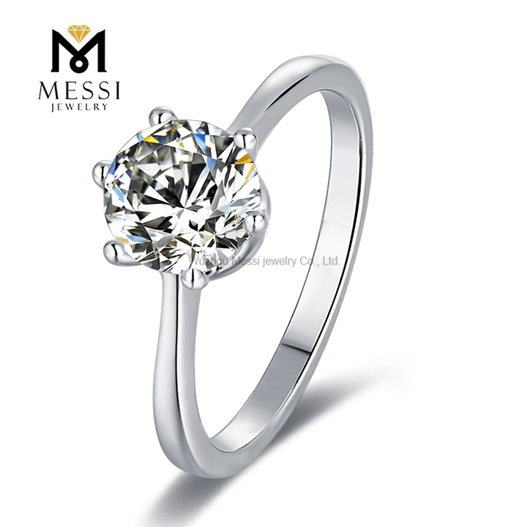 Engros mode stil sølv ring Moissanite sten smykker