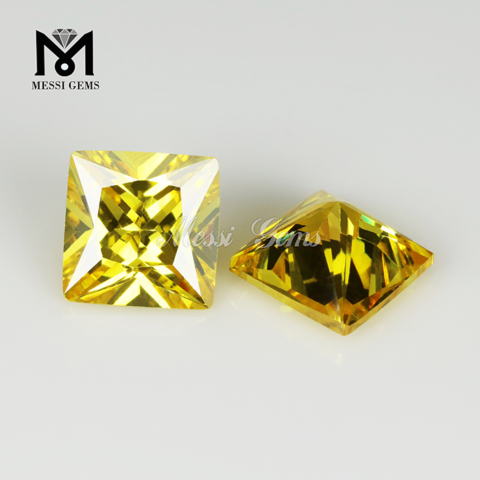 Producent Princess Cut Yellow Cubic Zirconia Synthetic Stones Square