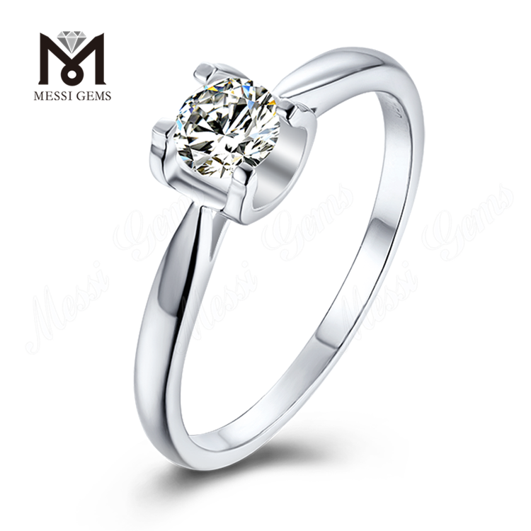 Moissanite ring til kvinde smykker 14 k hvidguld ring 925 sterling sølv ring