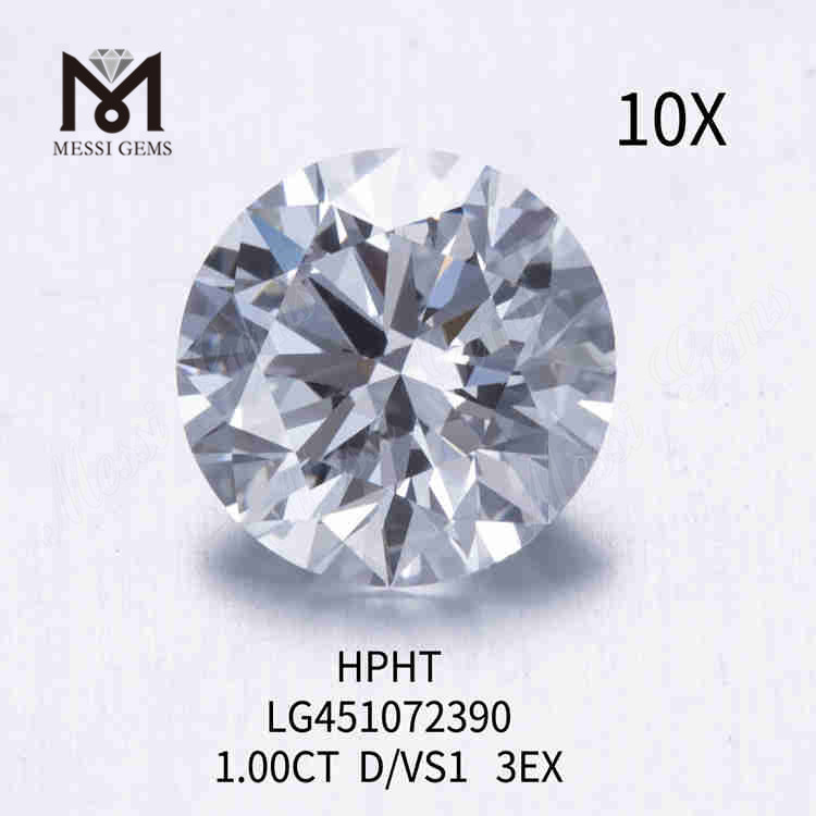 1.00CT D/VS1 lab skabt diamant 3EX HPHT