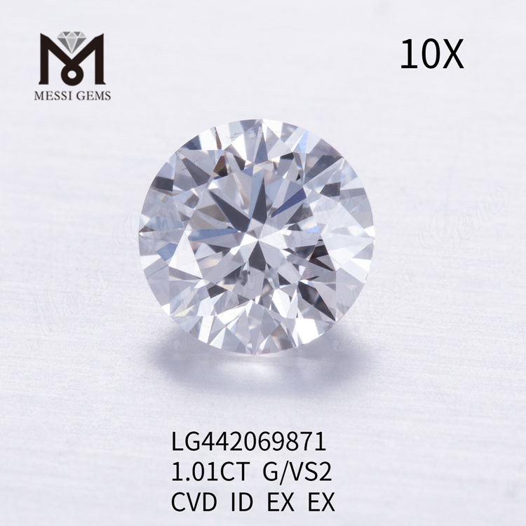 1,01 karat G VS2 rund BRILLIANT IDEAL laboratoriedyrket diamant